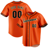 Custom Orange & Black Colors Design Sports Baseball Jersey