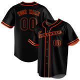 Custom Black & Orange Colors Design Sports Baseball Jersey