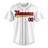 Custom White & Red Colors Design Sports Baseball Jersey BB01SLC010209