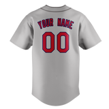 Custom Gray & Red Colors Design Sports Baseball Jersey BB01SLC020309