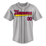 Custom Gray & Red Colors Design Sports Baseball Jersey BB01SLC020309