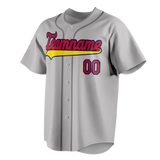 Custom Gray & Red Colors Design Sports Baseball Jersey BB01SLC020309