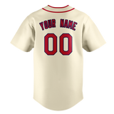 Custom Cream & Red Colors Design Sports Baseball Jersey BB01SLC030509