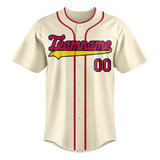 Custom Cream & Red Colors Design Sports Baseball Jersey BB01SLC030509