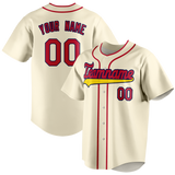 Custom Cream & Red Colors Design Sports Baseball Jersey BB01SLC030509