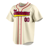 Custom Cream & Red Colors Design Sports Baseball Jersey BB01SLC030509