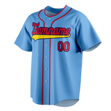 Custom Light Blue & Red Colors Design Sports Baseball Jersey BB01SLC042109