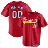 Custom Red & White Colors Design Sports Baseball Jersey