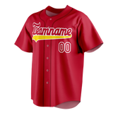 Custom Red & White Colors Design Sports Baseball Jersey BB01SLC050902