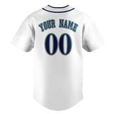 Custom White & Navy Blue Colors Design Sports Baseball Jersey BB01SM010218