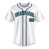 Custom White & Navy Blue Colors Design Sports Baseball Jersey BB01SM010218