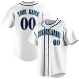 Custom White & Navy Blue Colors Design Sports Baseball Jersey BB01SM010218