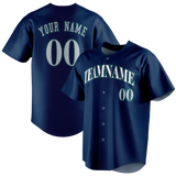 Custom Navy Blue & White Colors Design Sports Baseball Jersey