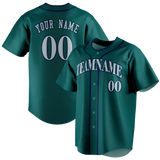 Custom Dark Aqua & Navy Blue Colors Design Sports Baseball Jersey