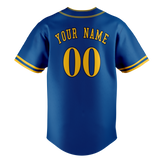 Custom Royal Blue & Gold Colors Design Sports Baseball Jersey BB01SM051913