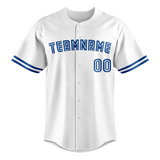 Custom White & Royal Blue Colors Design Sports Baseball Jersey BB01TBJ010219