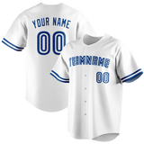 Custom White & Royal Blue Colors Design Sports Baseball Jersey