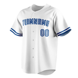 Custom White & Royal Blue Colors Design Sports Baseball Jersey BB01TBJ010219