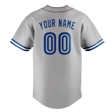 Custom Gray & Royal Blue Colors Design Sports Baseball Jersey BB01TBJ020319