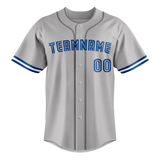 Custom Gray & Royal Blue Colors Design Sports Baseball Jersey BB01TBJ020319