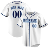 Custom White & Navy Blue Colors Design Sports Baseball Jersey BB01TBR010218