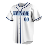 Custom White & Navy Blue Colors Design Sports Baseball Jersey BB01TBR010218