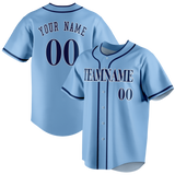 Custom Light Blue & Navy Blue Colors Design Sports Baseball Jersey BB01TBR032118