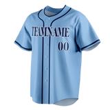 Custom Light Blue & Navy Blue Colors Design Sports Baseball Jersey BB01TBR032118