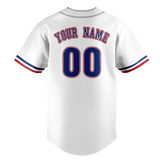 Custom White & Navy Blue Colors Design Sports Baseball Jersey BB01TR010218