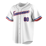 Custom White & Navy Blue Colors Design Sports Baseball Jersey BB01TR010218