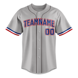 Custom Gray & Navy Blue Colors Design Sports Baseball Jersey BB01TR020318