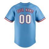 Custom Light Blue & Red Colors Design Sports Baseball Jersey BB01TR032109