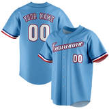 Custom Light Blue & Red Colors Design Sports Baseball Jersey BB01TR032109