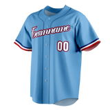 Custom Light Blue & Red Colors Design Sports Baseball Jersey BB01TR032109