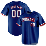 Custom Navy Blue & Red Colors Design Sports Baseball Jersey