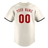 Custom Cream & Red Colors Design Sports Baseball Jersey BB01TR050509