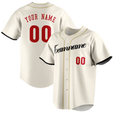 Custom Cream & Red Colors Design Sports Baseball Jersey BB01TR050509