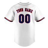 Custom White & Navy Blue Colors Design Sports Baseball Jersey BB01WN010218