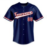 Custom Navy Blue & Red Colors Design Sports Baseball Jersey BB01WN031809