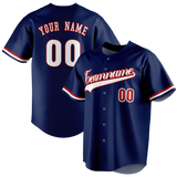 Custom Navy Blue & Red Colors Design Sports Baseball Jersey BB01WN031809