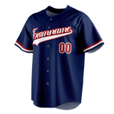 Custom Navy Blue & Red Colors Design Sports Baseball Jersey BB01WN031809