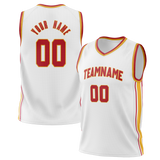 Custom White & Red Colors Design Sports Basketball Jersey