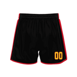 Custom Black Gold Solid Color Basketball Shorts