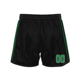 Custom Black Green Solid Color Basketball Shorts