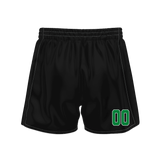 Custom Black Green Solid Color Basketball Shorts