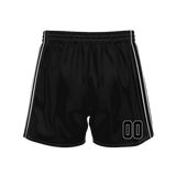 Custom Black White Solid Color Basketball Shorts