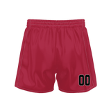 Custom Red Black Solid Color Basketball Shorts