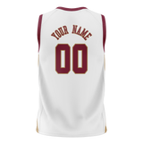 Custom White & Maroon Colors Design Sports Basketball Jersey BS01CC010208