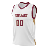 Custom White & Maroon Colors Design Sports Basketball Jersey BS01CC010208