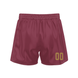 Custom Maroon Old Gold Solid Color Basketball Shorts